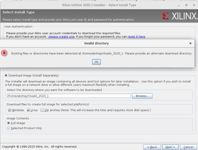 AR# 75424: 2020.1 Install - Xilinx Unified installer fails to resume